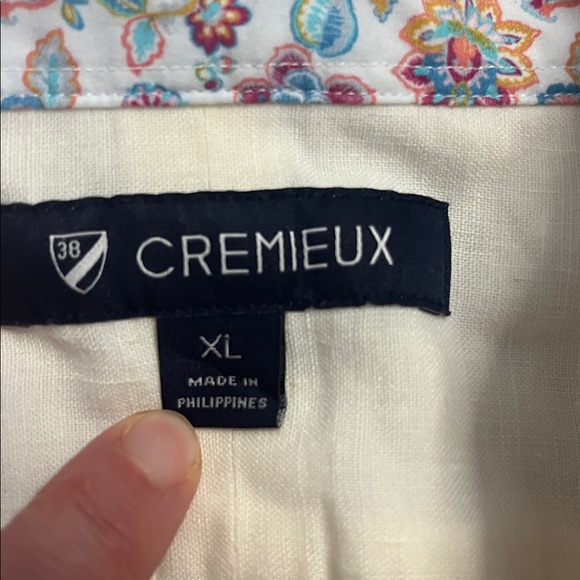 Cremieux Cream Linen Blend Short Sleeve Polo – Men’s Size XL - Picture 2 of 11